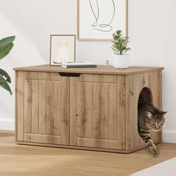 Modern Brown Cat House with Engineered Wood Construction