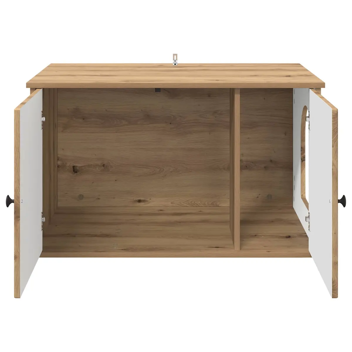 Brown Engineered Wood Cat House for Indoor Use