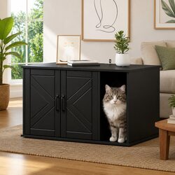Premium Black Rectangular Cat House for Modern Interiors