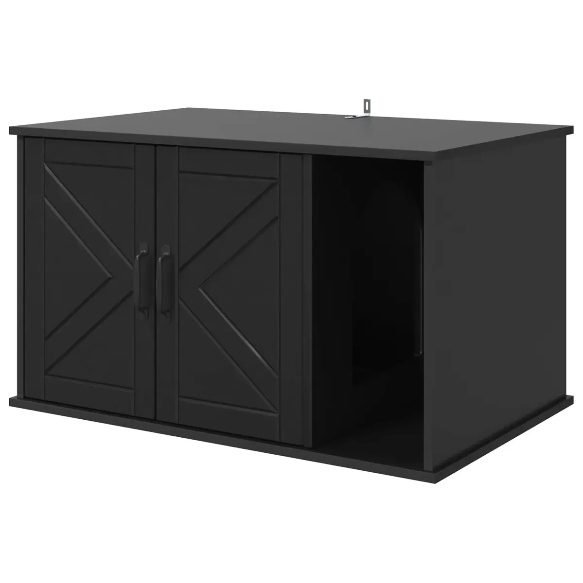 Cat House Black Modern Rectangular Pet Furniture Engineered Wood Indoor Retreat