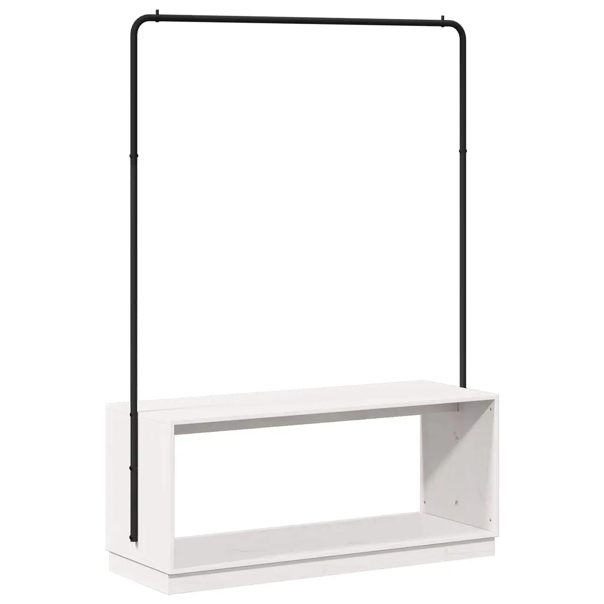 White and Black Clothes Rack for Bedroom Storage