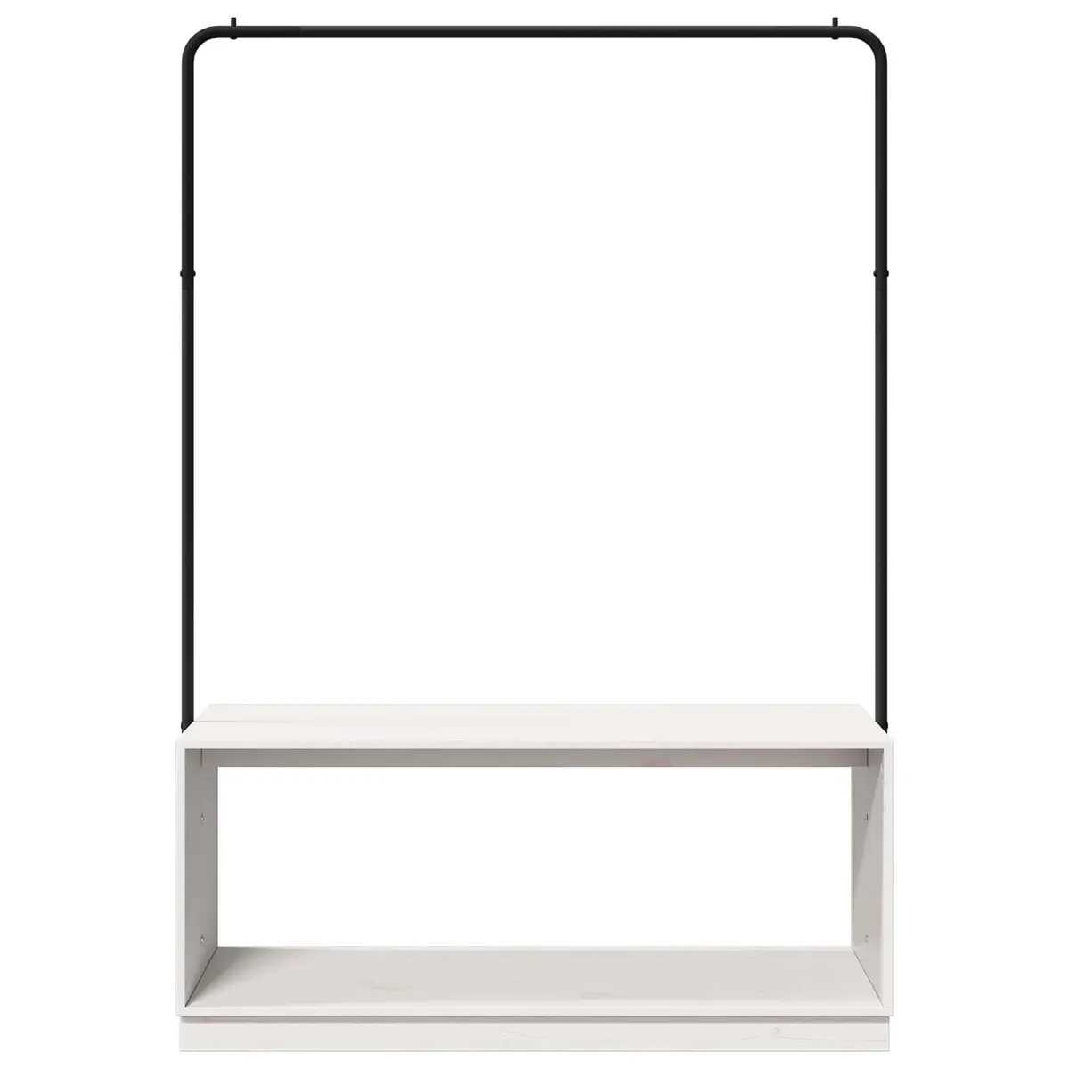 White and Black Clothes Rack for Bedroom Storage