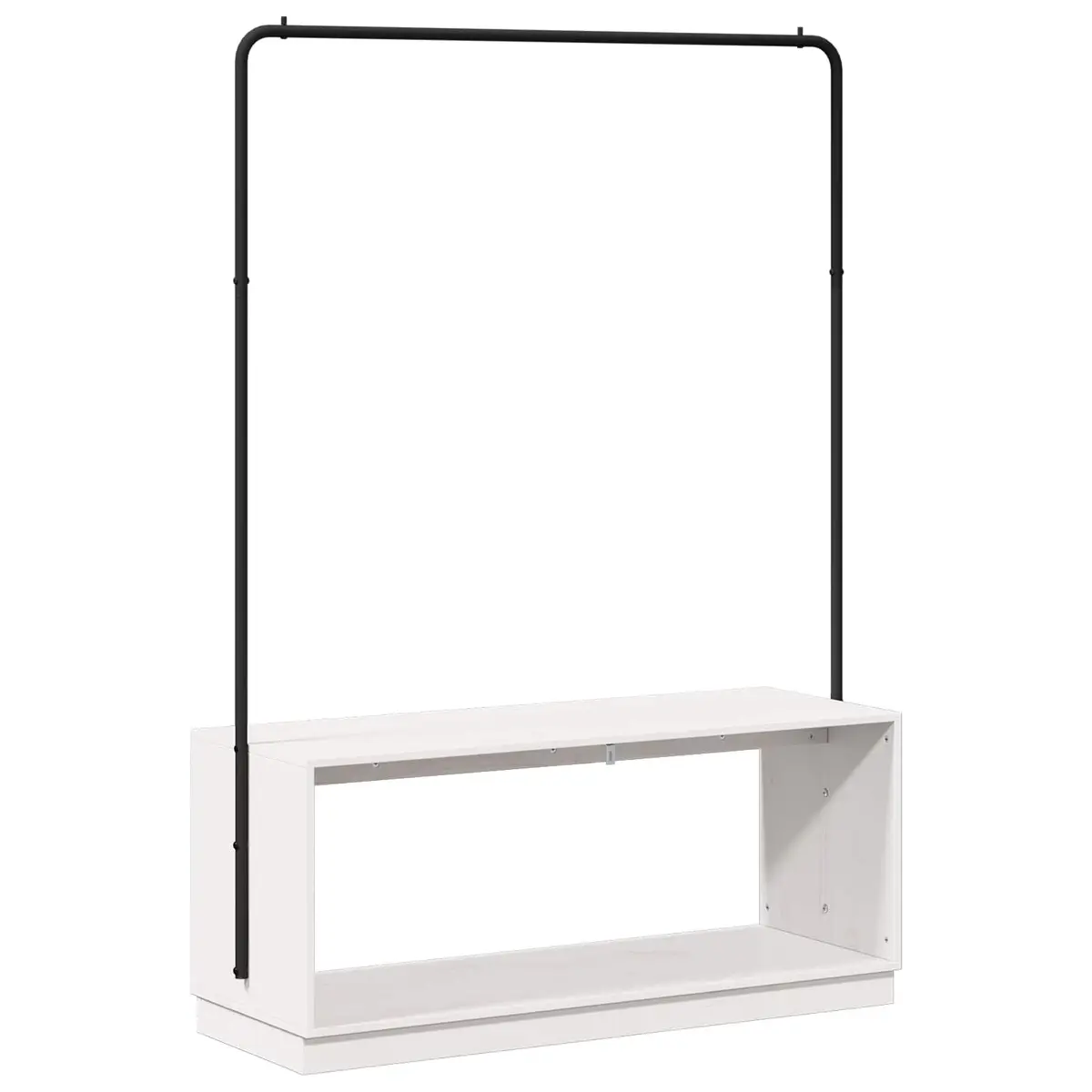 White and Black Clothes Rack for Bedroom Storage