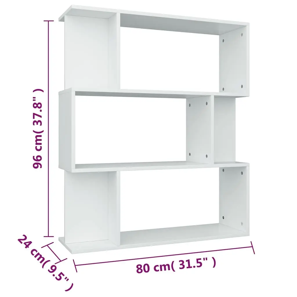 Book Cabinet Engineered Wood 80x24x96cm White