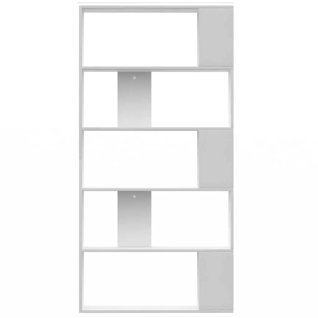 White Engineered Wood 5-Shelf Book Cabinet
