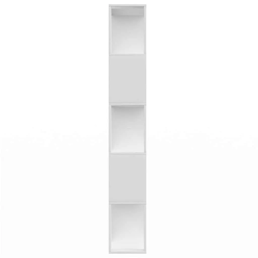 White Engineered Wood 5-Shelf Book Cabinet