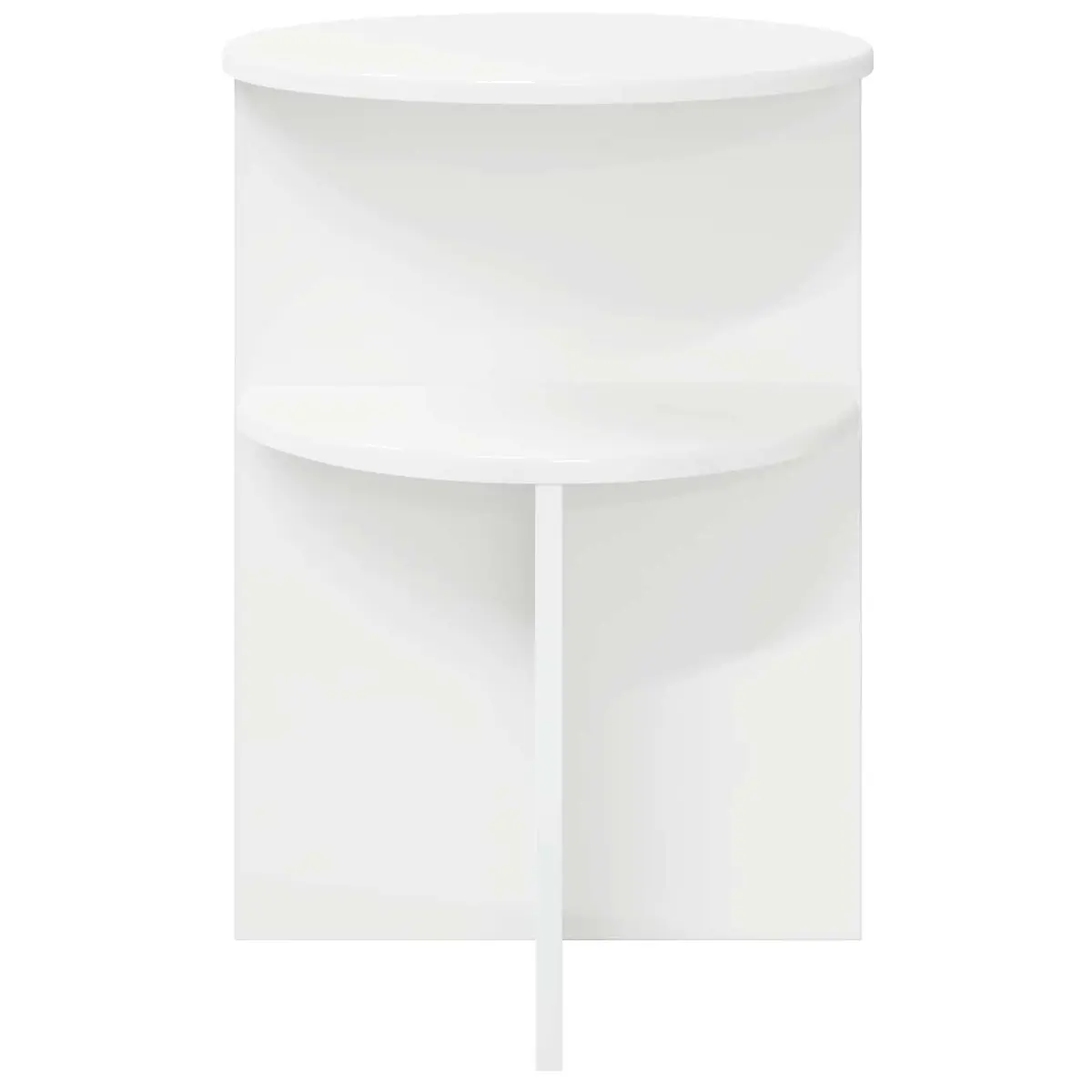 Side Table Engineered Wood Round White 39.5 cm