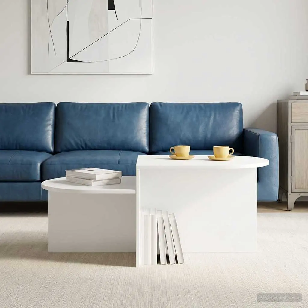 White Coffee Table 100 x 50 x 40 cm with Storage