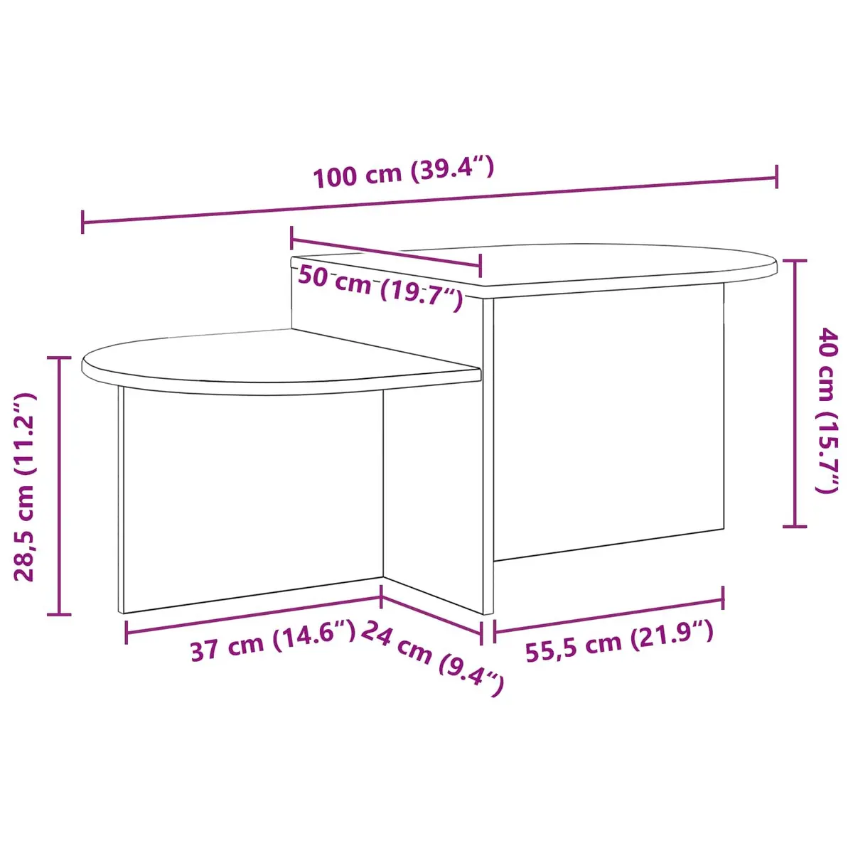 White Coffee Table 100 x 50 x 40 cm with Storage