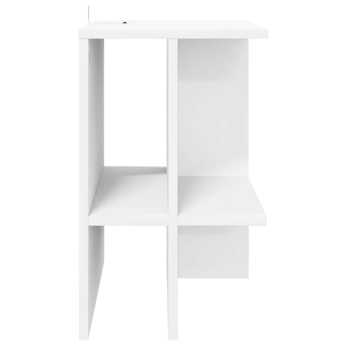 White Coffee Table with Storage Shelves