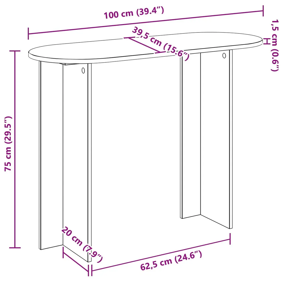White Console Table for Hallways and Living Rooms