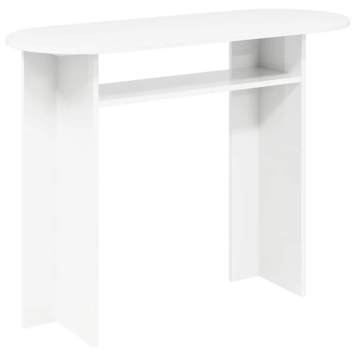 Console Table White Modern Accent Hallway Entryway Display Engineered Wood 100cm