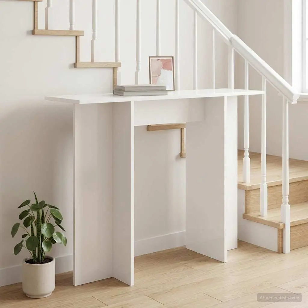 Console Table White 100x30x75cm Modern Hallway Entryway Living Room Accent