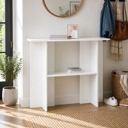 Elegant White Console Table with Engineered Wood Build