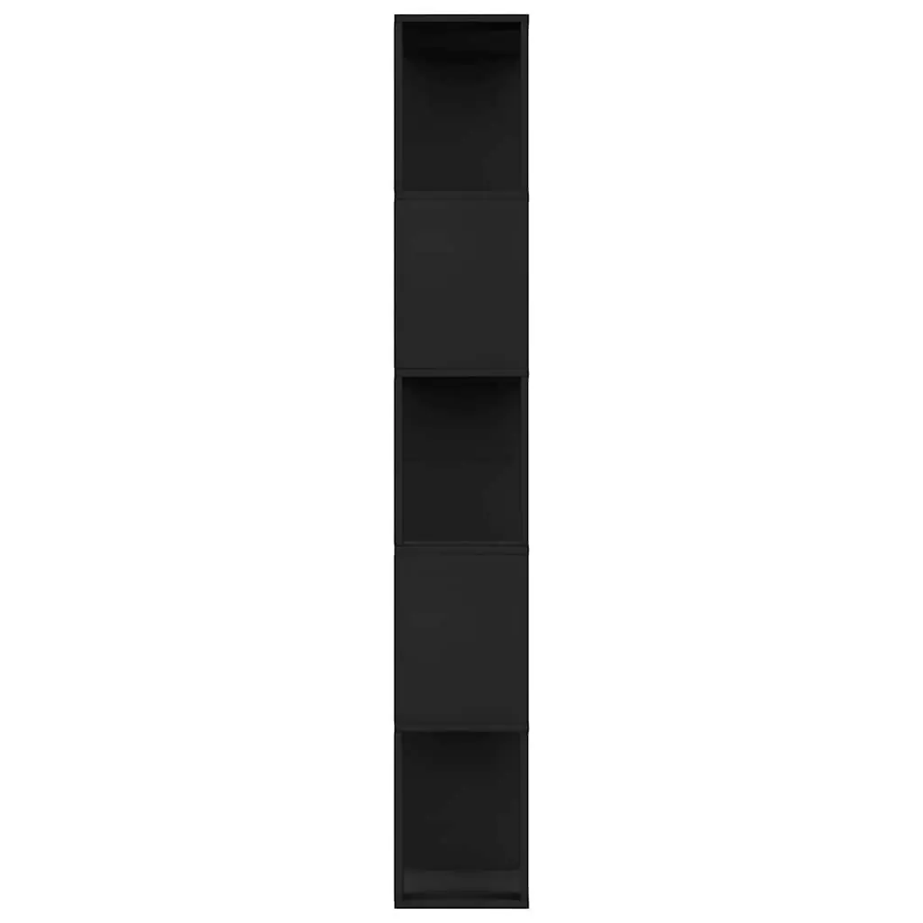 Black Book Cabinet Room Divider with 5 Compartments