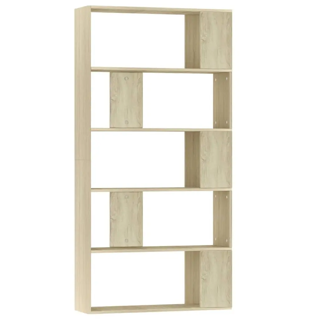 Brown Engineered Wood Book Cabinet with Room Divider Function