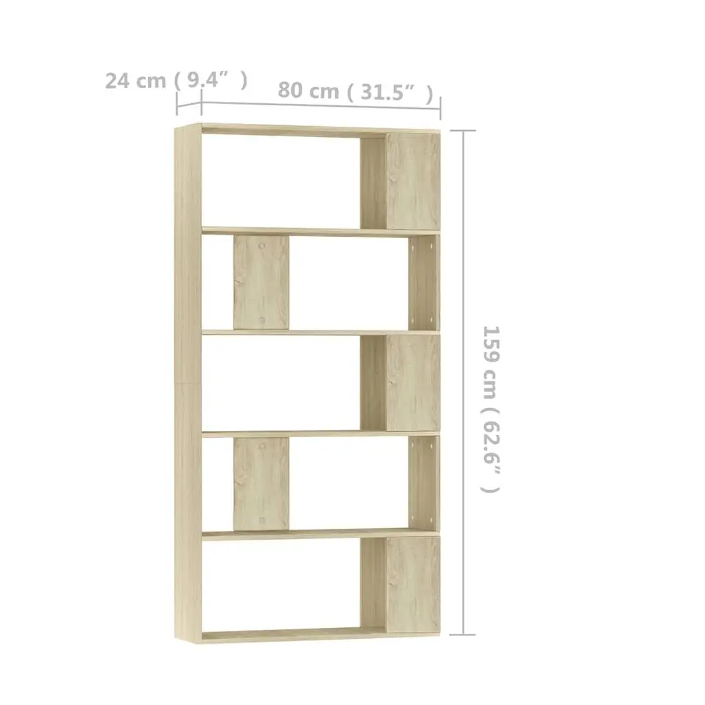Brown Engineered Wood Book Cabinet with Room Divider Function