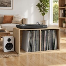 Sonoma Oak Vinyl Storage Box for LPs - 71x34x36cm