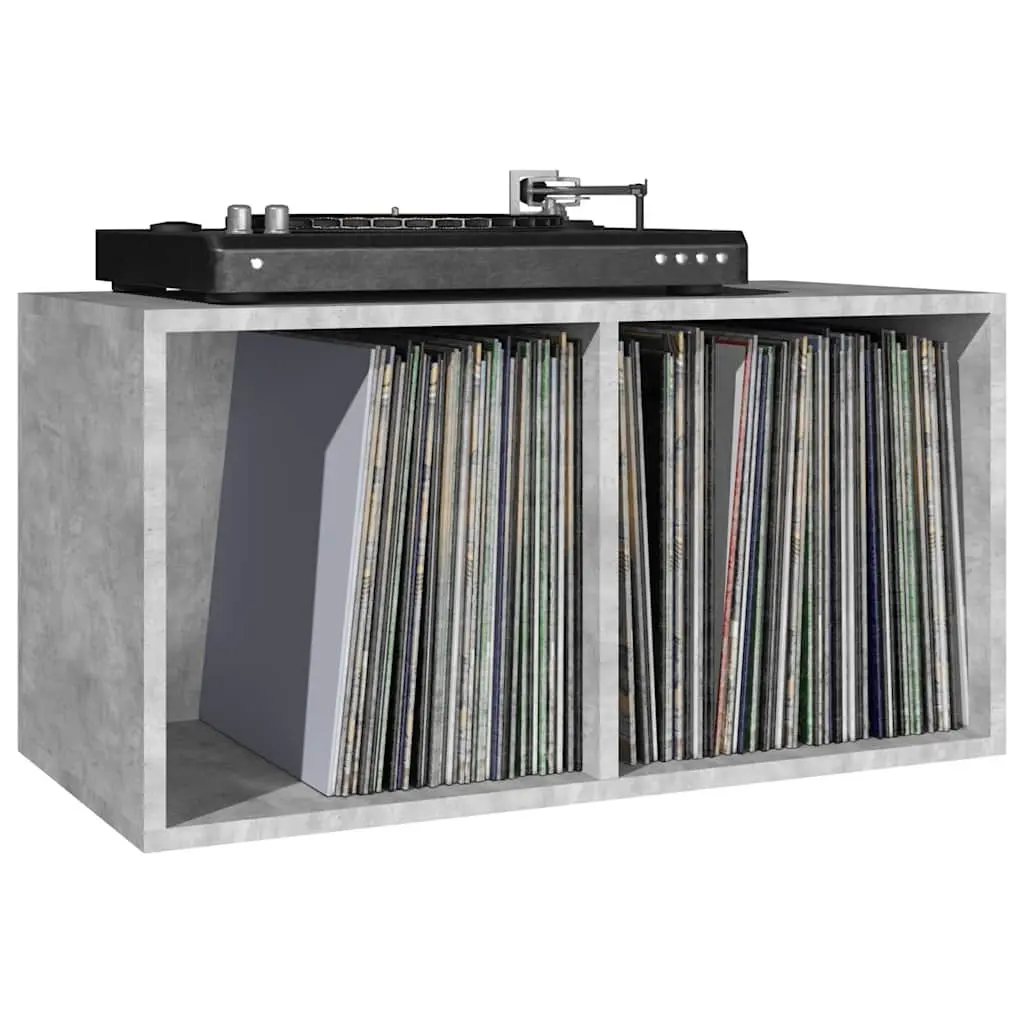 Grey Vinyl Record Storage Box 71x34x36cm Engineered Wood