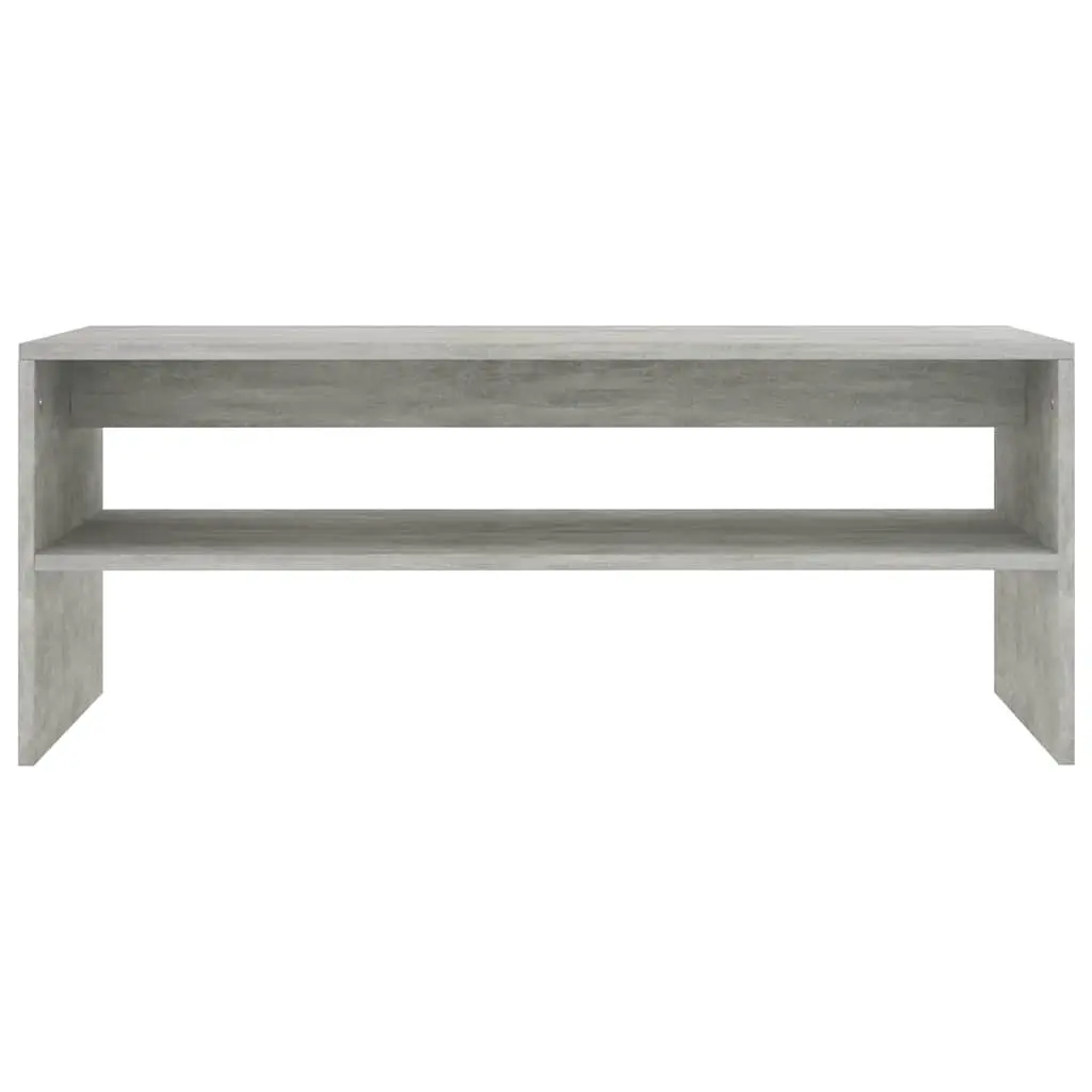 Grey Engineered Wood Coffee Table with Open Shelf