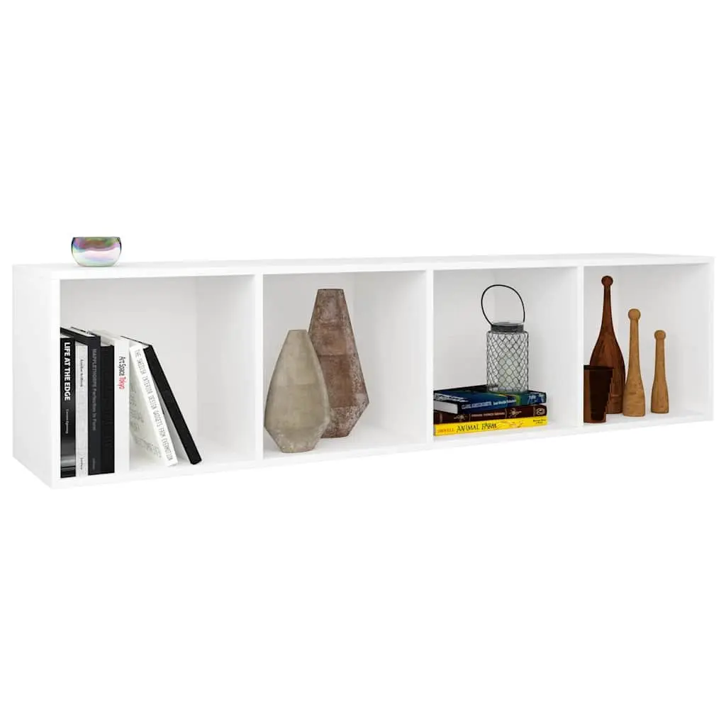 Book Cabinet Engineered Wood 36x30x143 cm White Storage Shelf Unit