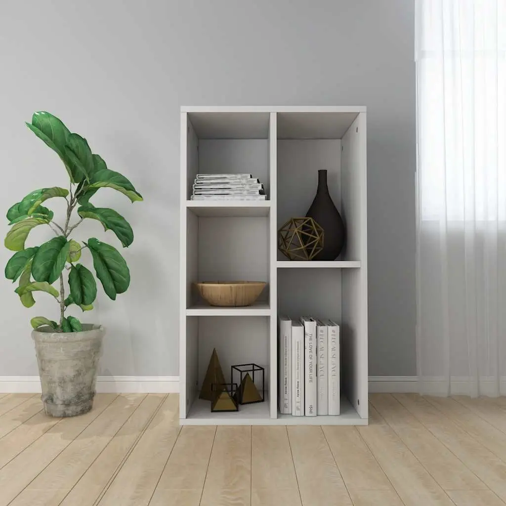 Book Cabinet Sideboard White Storage Shelf Unit Modern Engineered Wood Furniture