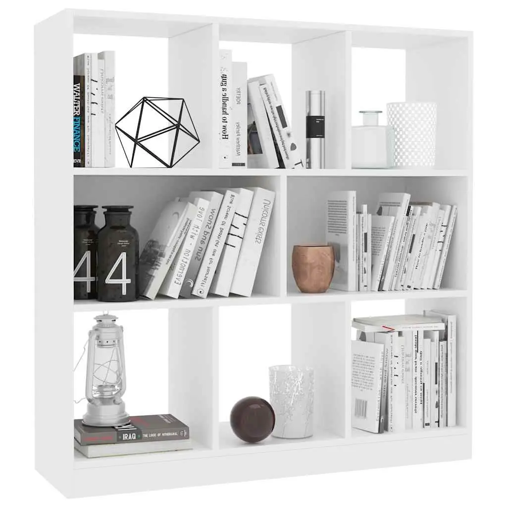 White Book Cabinet with 8 Compartments