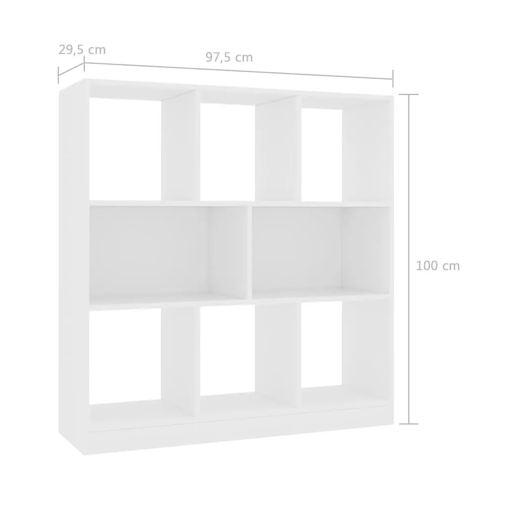 White Book Cabinet with 8 Compartments