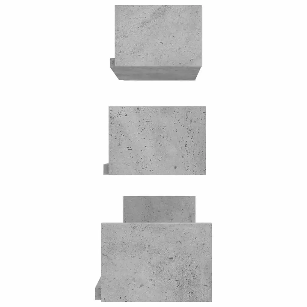 Grey Engineered Wood U-Shaped Wall Display Shelves