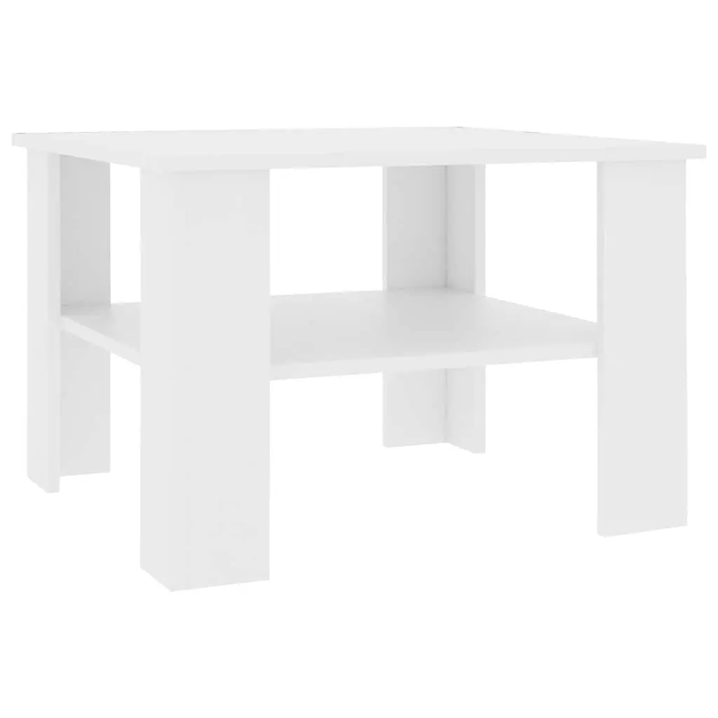 Coffee Table Engineered Wood 60x60x42cm White
