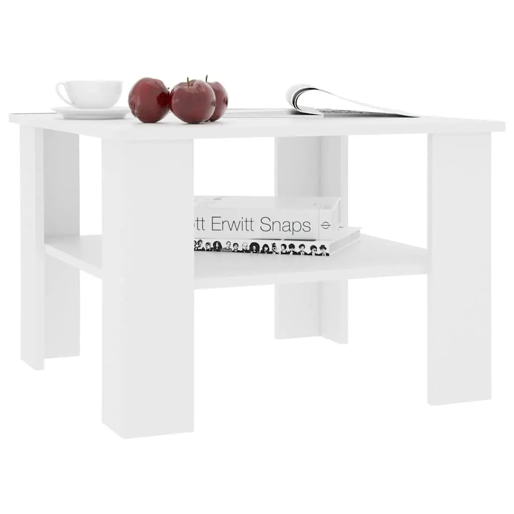 Coffee Table Engineered Wood 60x60x42cm White