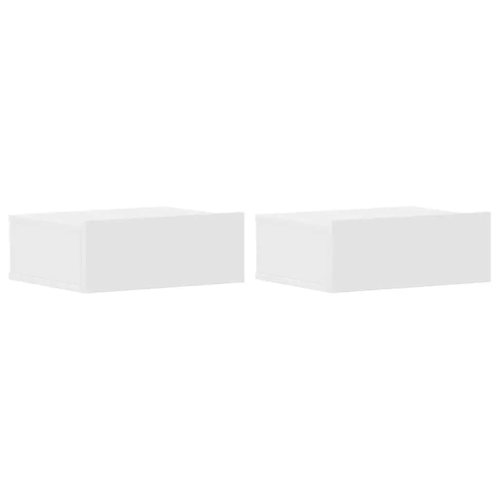 Floating Bedside Tables 2 pcs White Nightstands