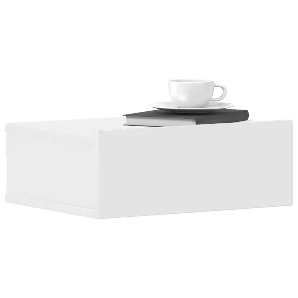Floating Bedside Tables 2 pcs White Nightstands