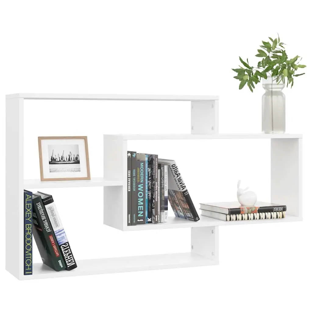 White Wall Shelves with 3 Open Compartments for Storage