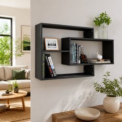 Grey Wall Shelves 104x20x58.5 cm Durable Storage Unit
