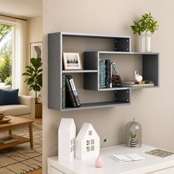 High Gloss Grey Wall Shelves for Stylish Storage