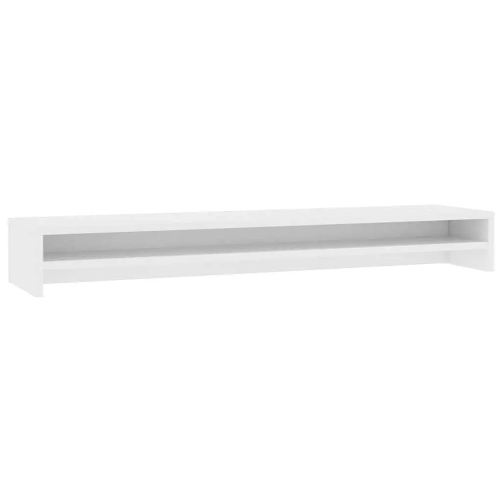 Monitor Stand White Desk Riser Organiser Shelf Home Office Gaming Workstation