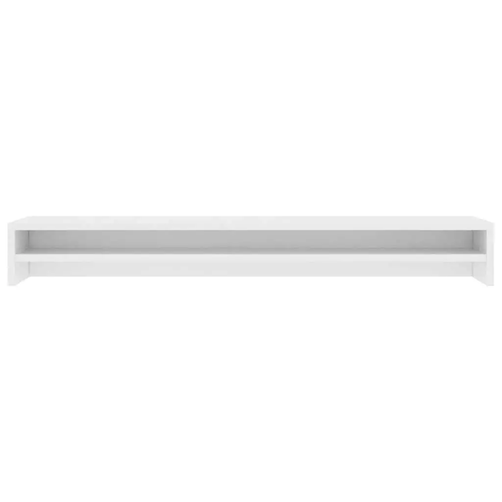 Monitor Stand White Desk Riser Organiser Shelf Home Office Gaming Workstation