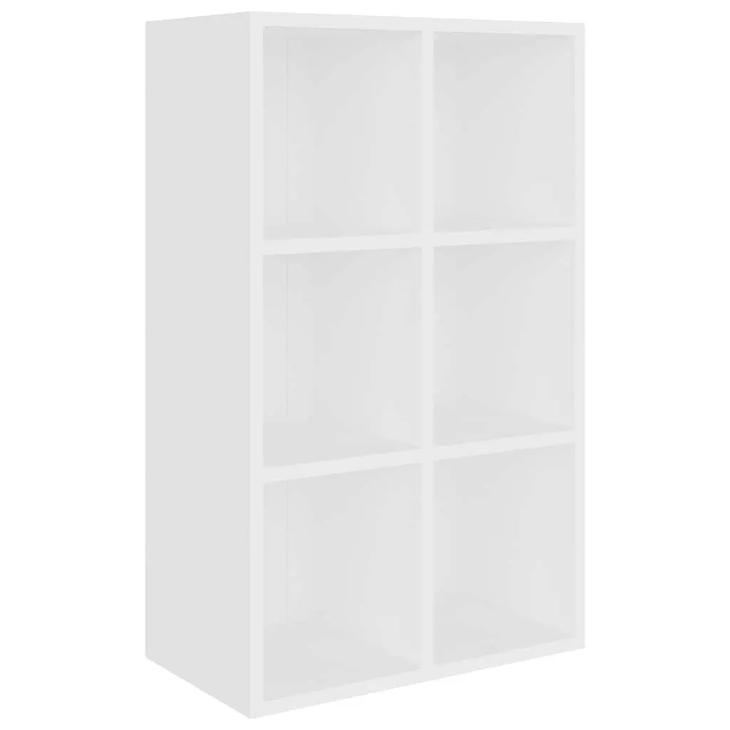White Book Cabinet with 6 Storage Compartments