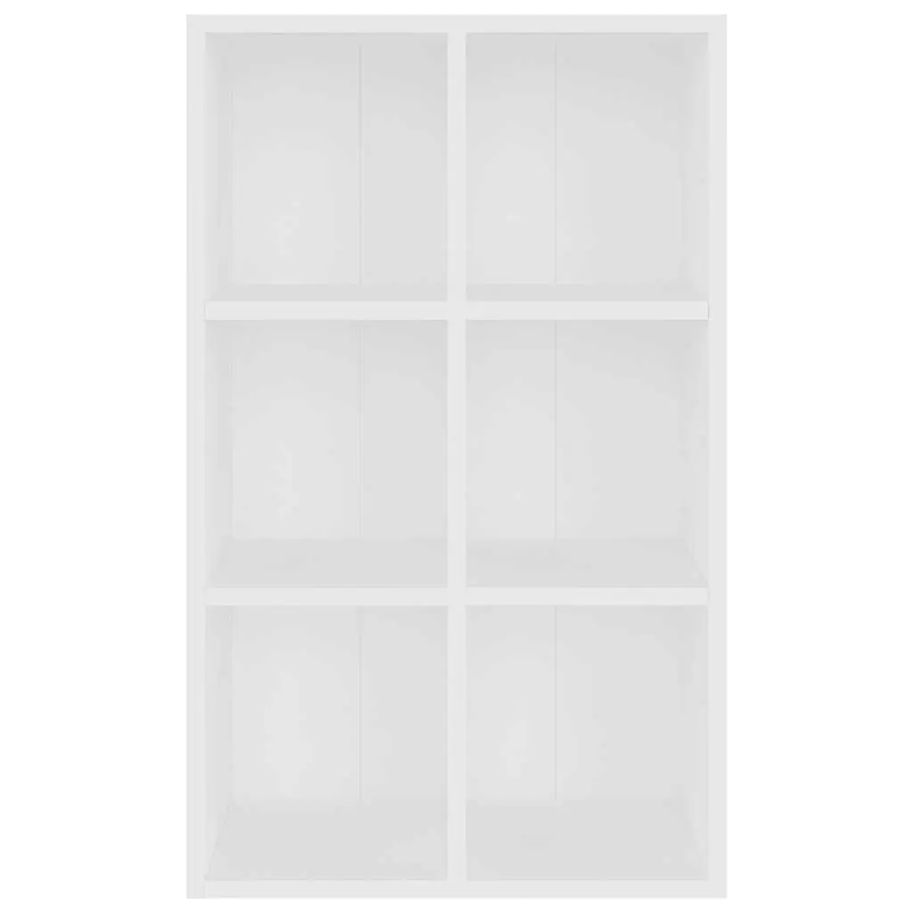 White Book Cabinet with 6 Storage Compartments