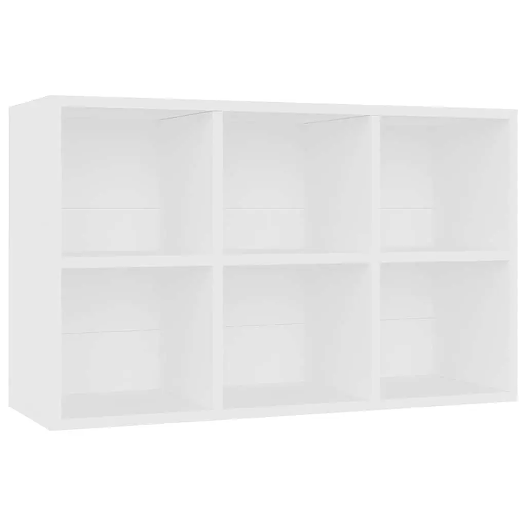 White Book Cabinet with 6 Storage Compartments