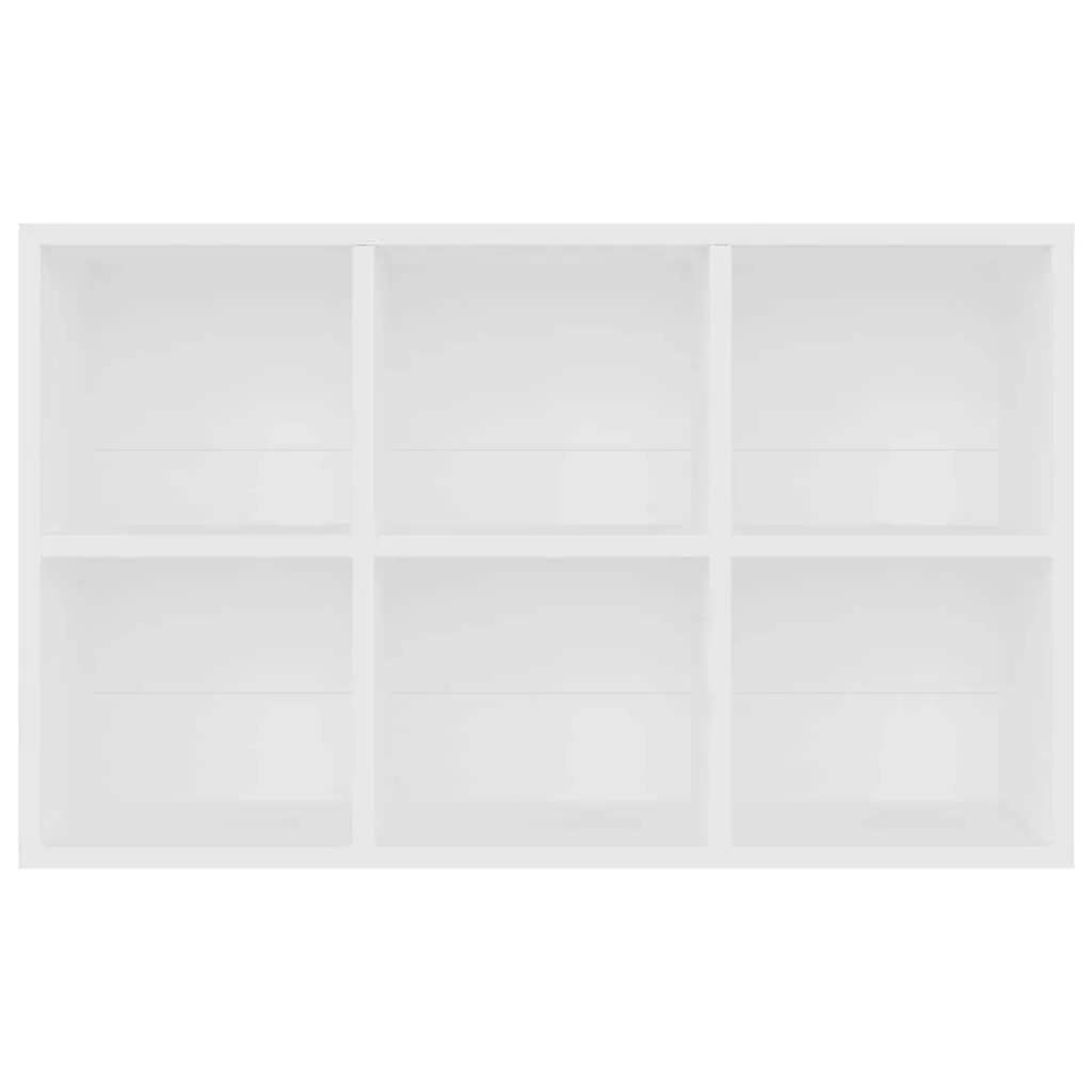 White Book Cabinet with 6 Storage Compartments