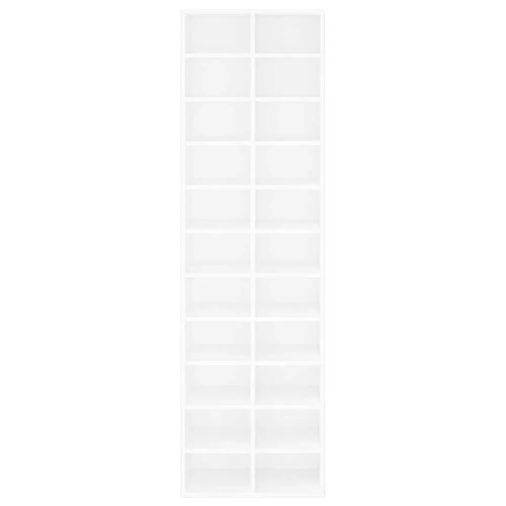 White Shoe Cabinet 54x34x183cm with 22 Compartments