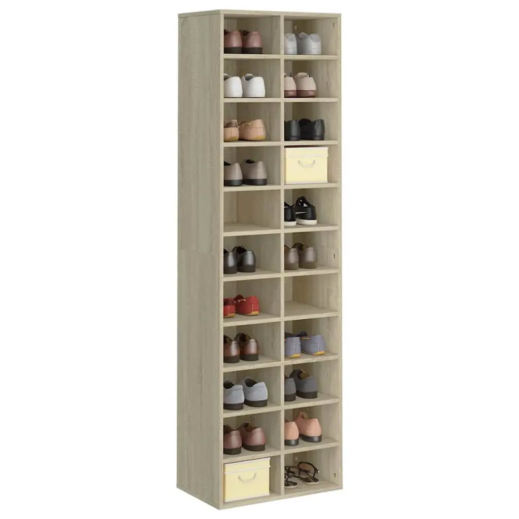 Shoe Cabinet Organizer Engineered Wood 54 x 34 x 183 cm Brown