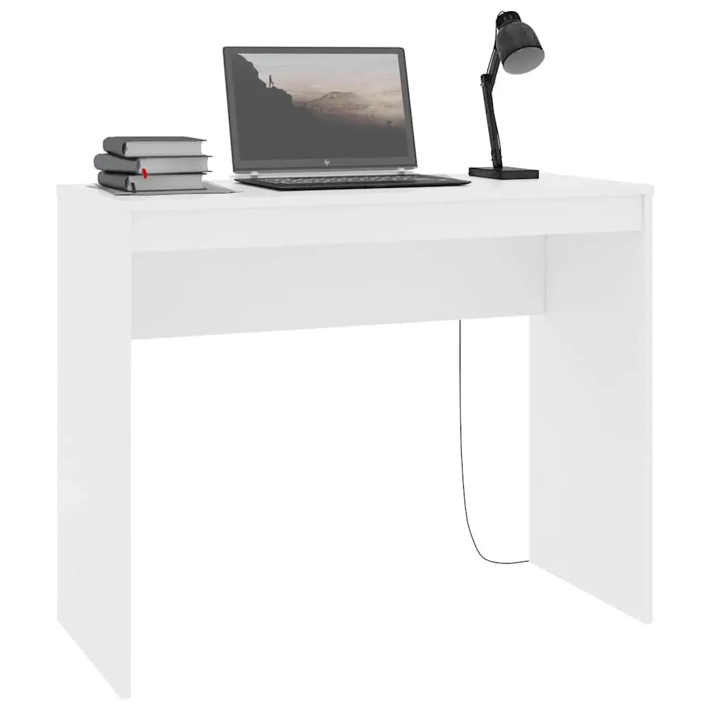 Engineered Wood White Computer Desk 90x40x72cm