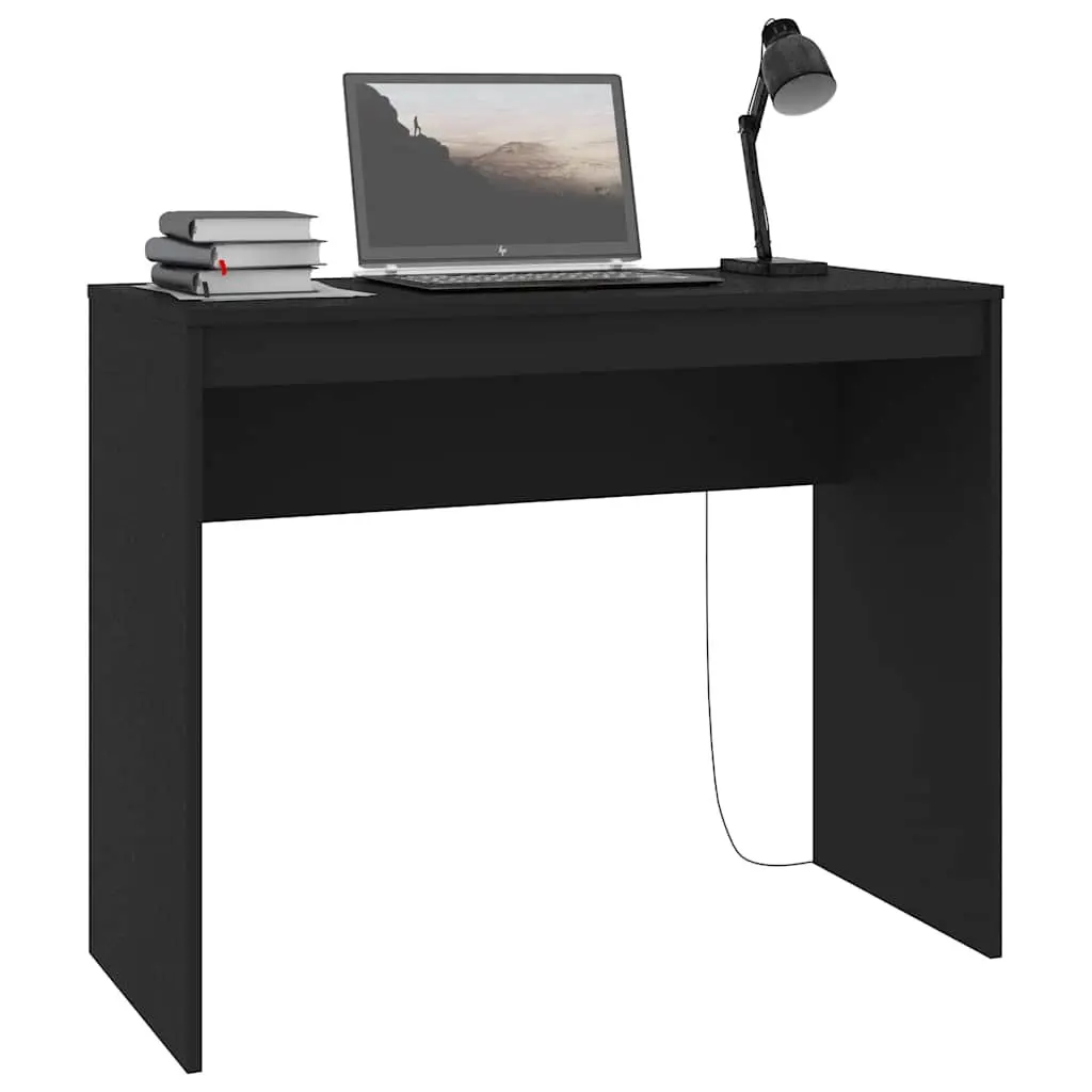 Black Engineered Wood Study Table