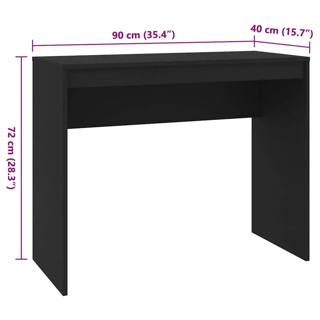 Black Engineered Wood Study Table