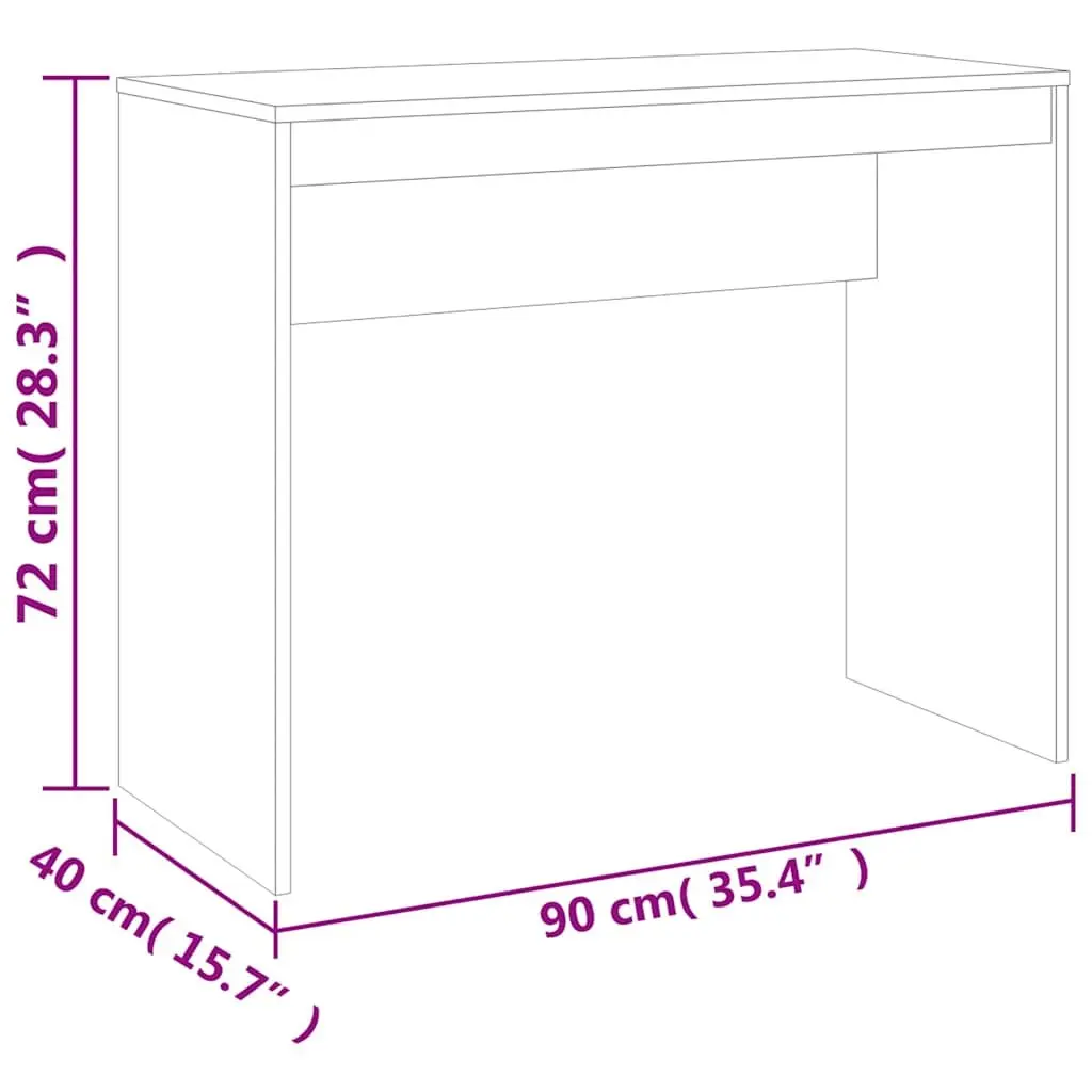 Desk Engineered Wood 90x40x72 cm Brown