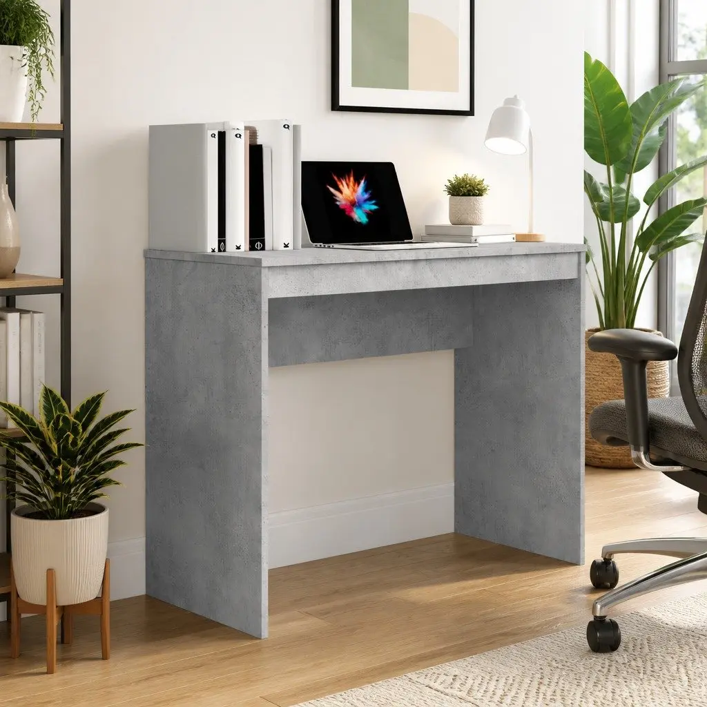 Grey Engineered Wood Office Desk 90x40x72 cm