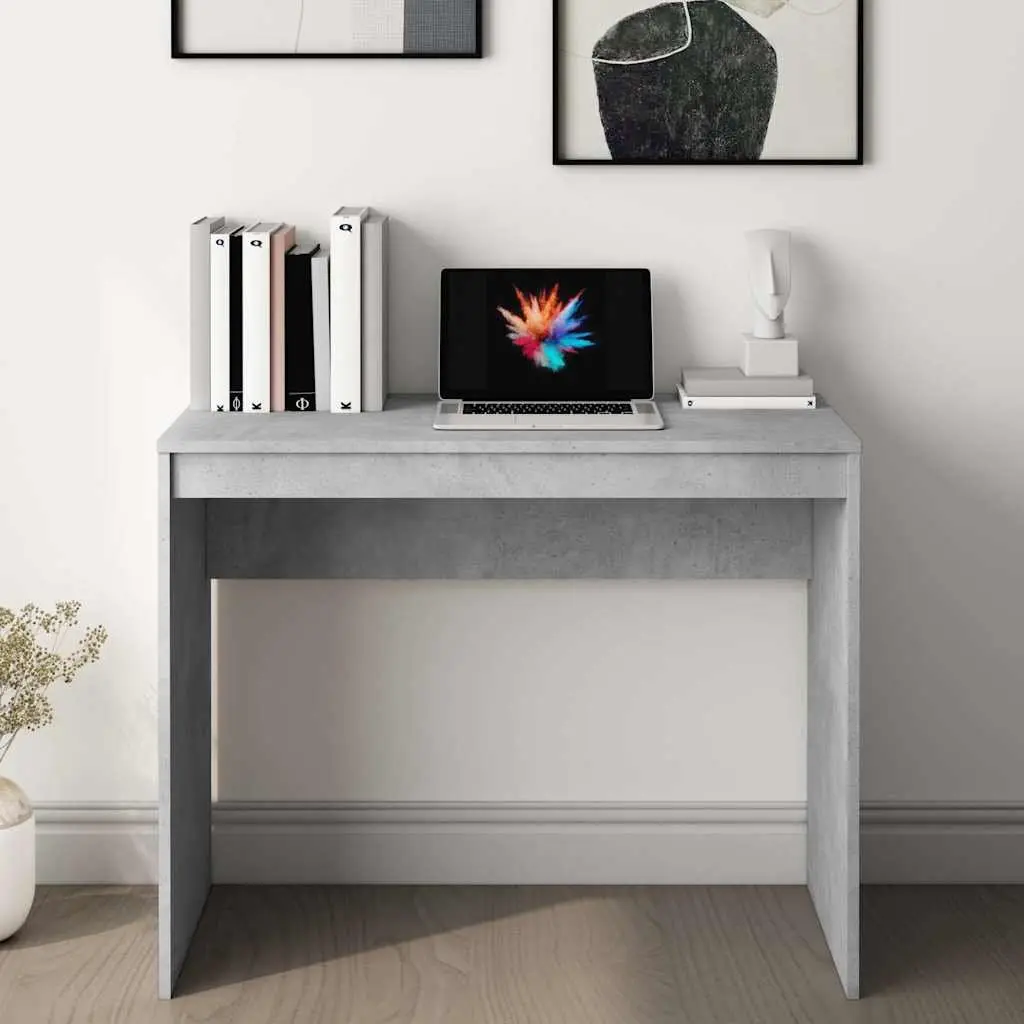 Grey Engineered Wood Office Desk 90x40x72 cm